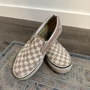 Vans Dusty Pink Checkerboard Slip-ons Sz 6.5